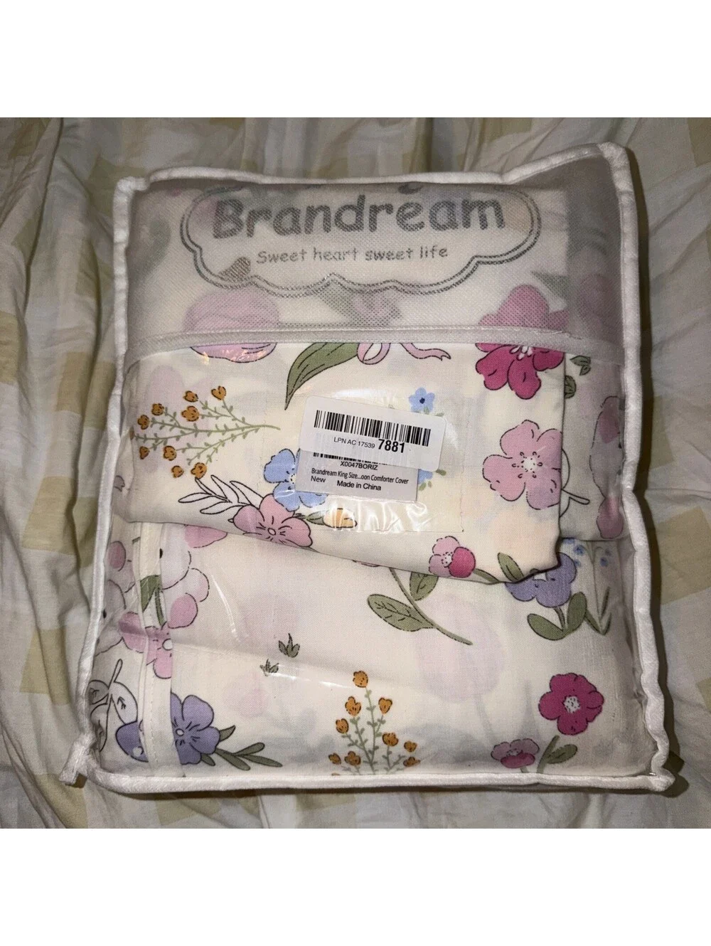 Brandream Watercolor Floral Wildflower Bedding Duvet Set - King Size - 3 Pcs NEW